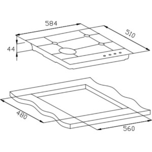Встраиваемые газовые панели Weissgauff 60 см, газовая, независимая, поверхность из закаленного стекла, автоподжиг, газ-контроль, WOK, жиклёры для баллонного газа, чугунные решетки, белая