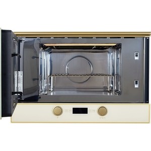 Встраиваемая микроволновая печь Kuppersberg RMW 393 C Bronze, электронное управление, 14 автоматических программ, функция запоминания для 3 режимов, 5 уровней мощности, функция автоматической и ручной разморозки, таймер на 90 минут, ка