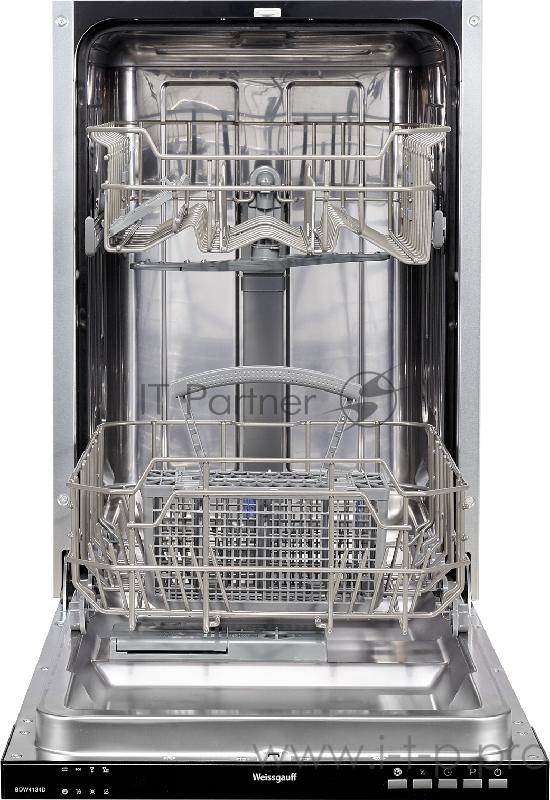 Встраиваемые посудомоечная машина Weissgauff BDW 4134D, ширина 45 см, 81.5x44.8x55 см, 10 комплектов, 4 программы:Быстрая, Экономичная, Стекло, Авто, электронное управление, LED индикация и дисплей, 1/2 загрузка, внутренняя подсветка, Индикация налич