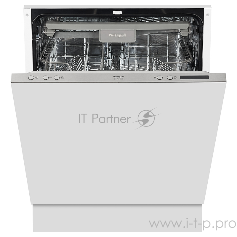 Встраиваемая посудомоечная машина Weissgauff BDW 6138 D, ширина 60 см, 81.5x59.8x55 см, 14 комплектов, 8 программ:Авто, Интенсивная, Нормальная, Экономичная, Стекло, 1Час, Быстрая, Предварительная мойка, электронное управление, LED индикация и большо