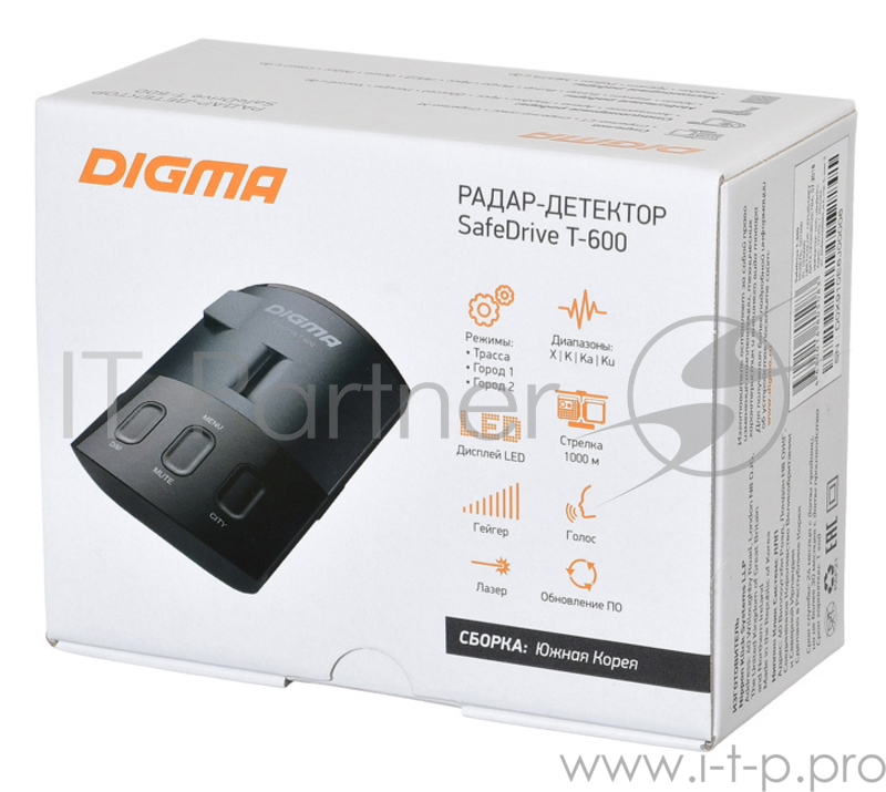 Радар-детектор Digma SafeDrive T-600 серый