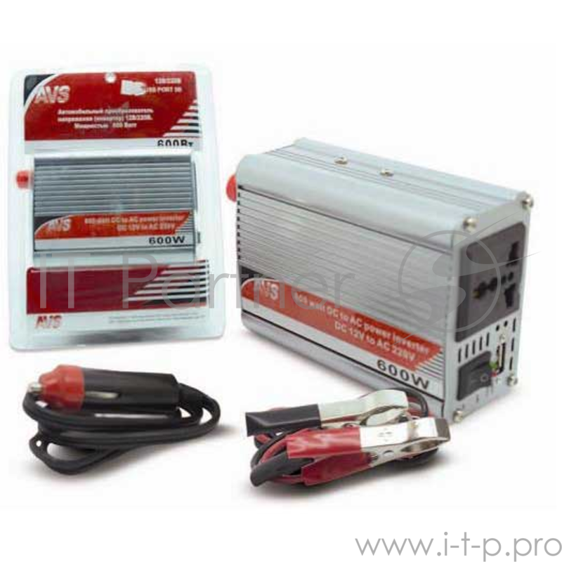 Преобразователь напряжения AVS 12/220V IN-600W 220В/12В 600Вт 14х9х6см