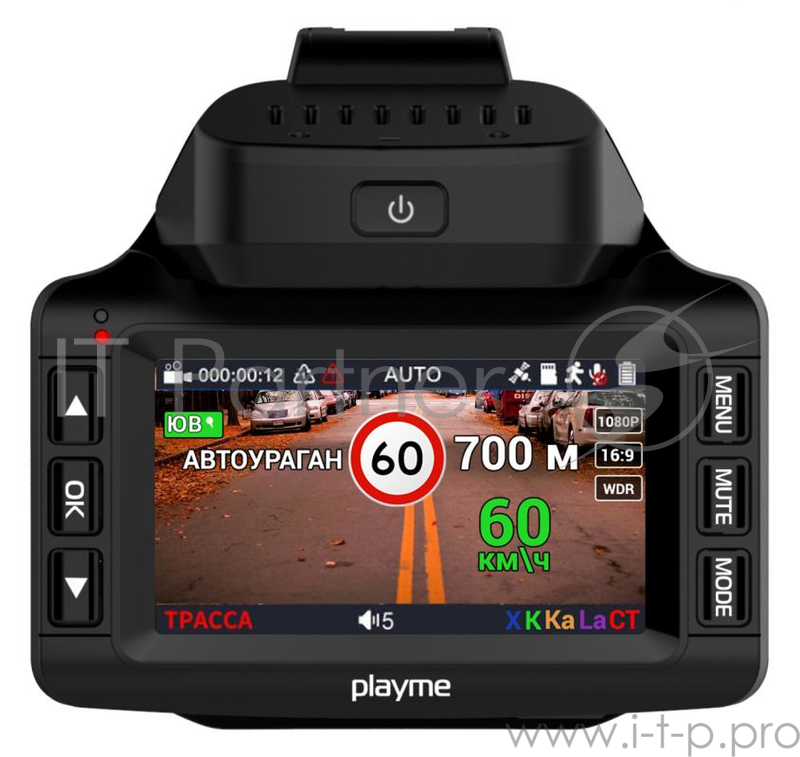 PlayMe TURBO видеорегистратор с радар-детектором и GPS информатором