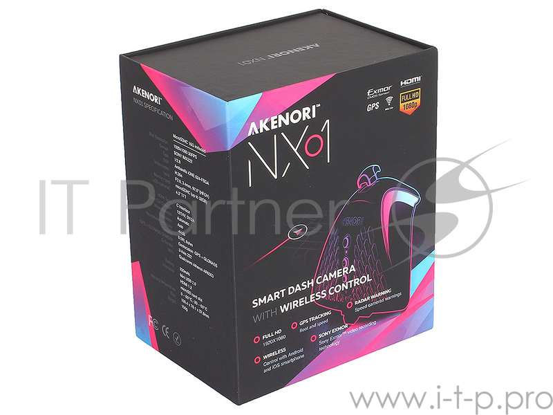 Автомобильный Видеорегистратор Akenori NX01 FullHD, GPS+GLONASS, Wi-Fi, Sony Exmor, HDMI, Radar warning