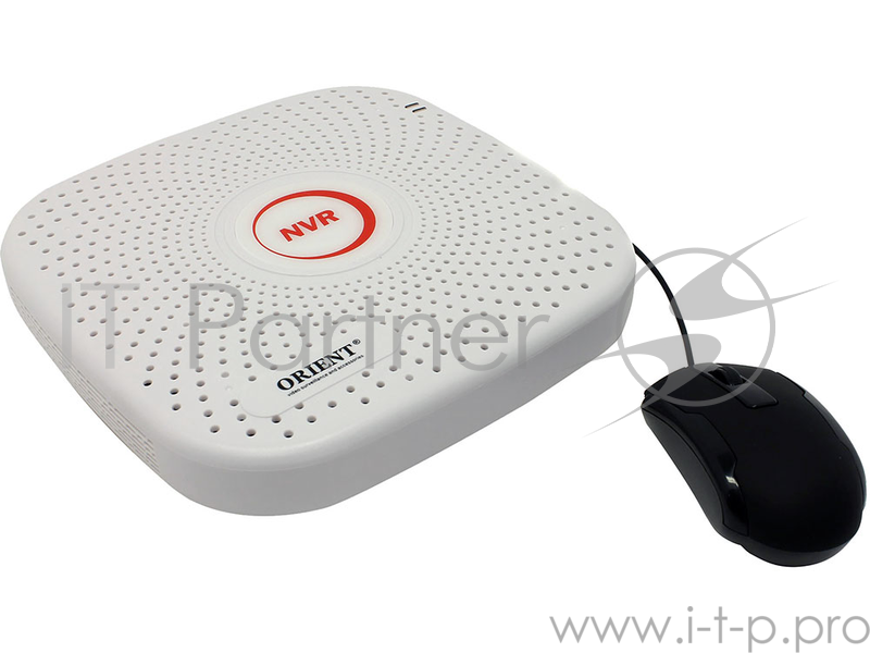 Видеорегистратор ORIENT NVR-8309/5M Для подключения 9-и IP-камер 2592x1944. Интерфейс: JACK,VGA,HDMI,2xUSB,RJ45,SATA (до 6ТБ). Запись 9x5M. Пропускная