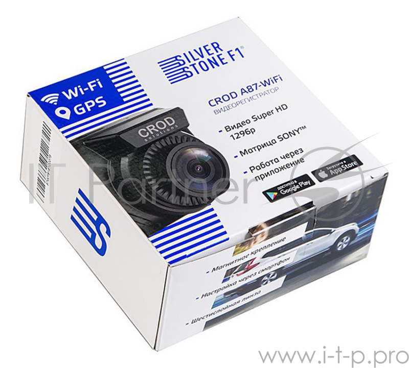 Видеорегистратор Silverstone F1 CROD A87-WiFi черный 3Mpix 1080x1920 1080p 145гр. NTK96658