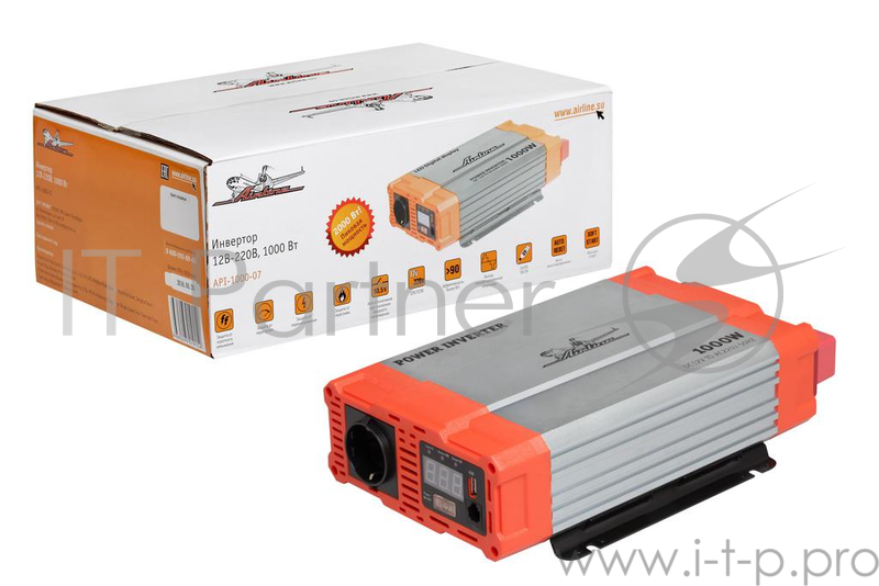 Инвертор AIRLINE API-1000-07 12В-220В 1000Вт