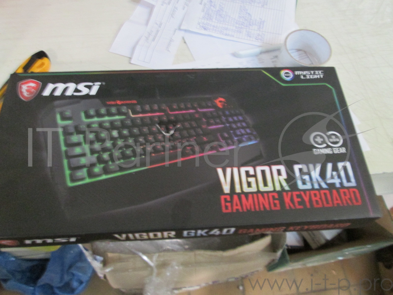 Клавиатура MSI Vigor GK40, 104кн., черный (USB)