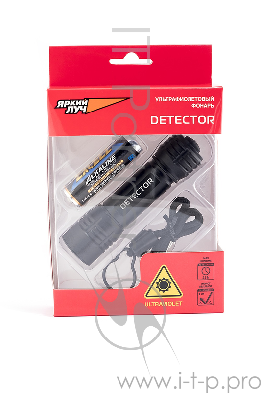 Фонарь ЯРКИЙ ЛУЧ UV-5 Detector ультрафиолетовый LR6 в компл.