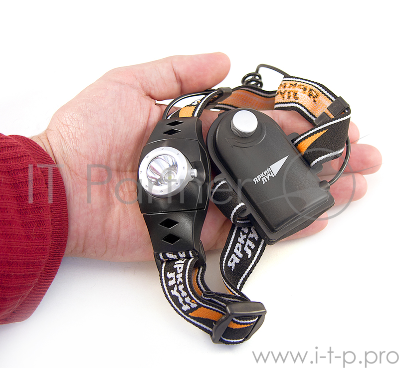 Фонарь ЯРКИЙ ЛУЧ LH-3D налобный светодиод 3W, регулируемый уровень яркости, на 3xAAA (12)