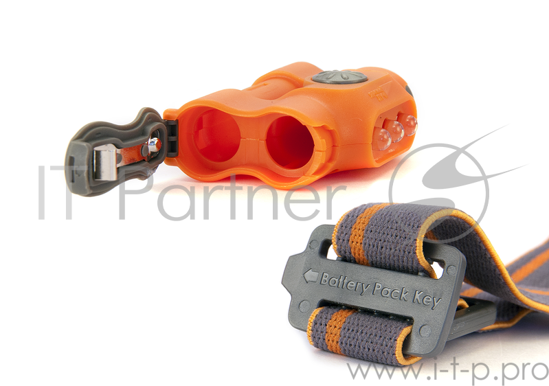 Фонарь ЯРКИЙ ЛУЧ LH-030 DROID налобный оранжевый 2 режима (5/30лм) IPX4 на 2xAAA