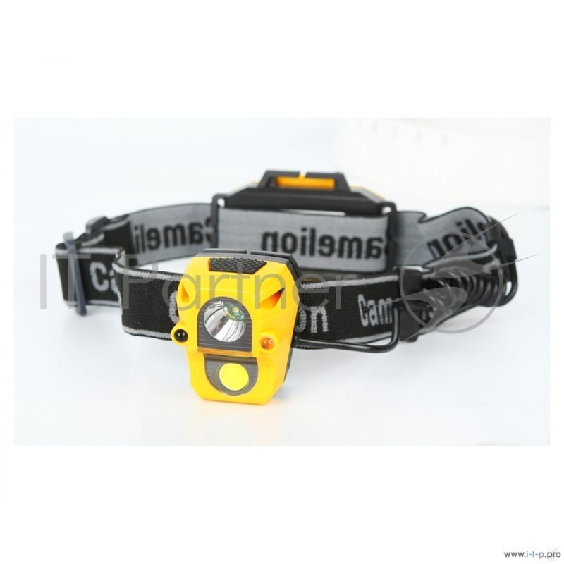 фонарь налобный Camelion LED5376 (COB, сенсор, 6 реж, 3XLR03 в компл, пласт, откр. блист)