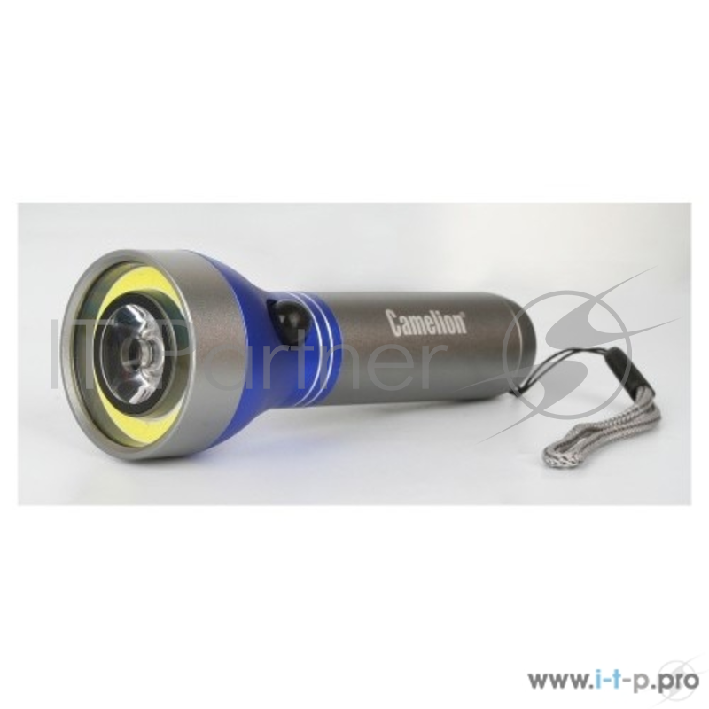 фонарь Camelion LED51518 (титан, LED 3W + 3W COB, 2 реж. 3XLR03 в компл., алюм.,откр. блистер)