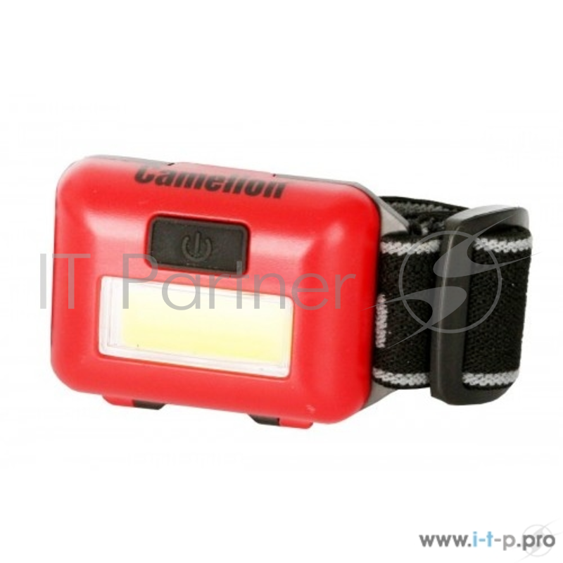 фонарь налобный Camelion LED5357 (красн., 1Вт COB LED, 3 реж, 3XAAA, пласт, блист)