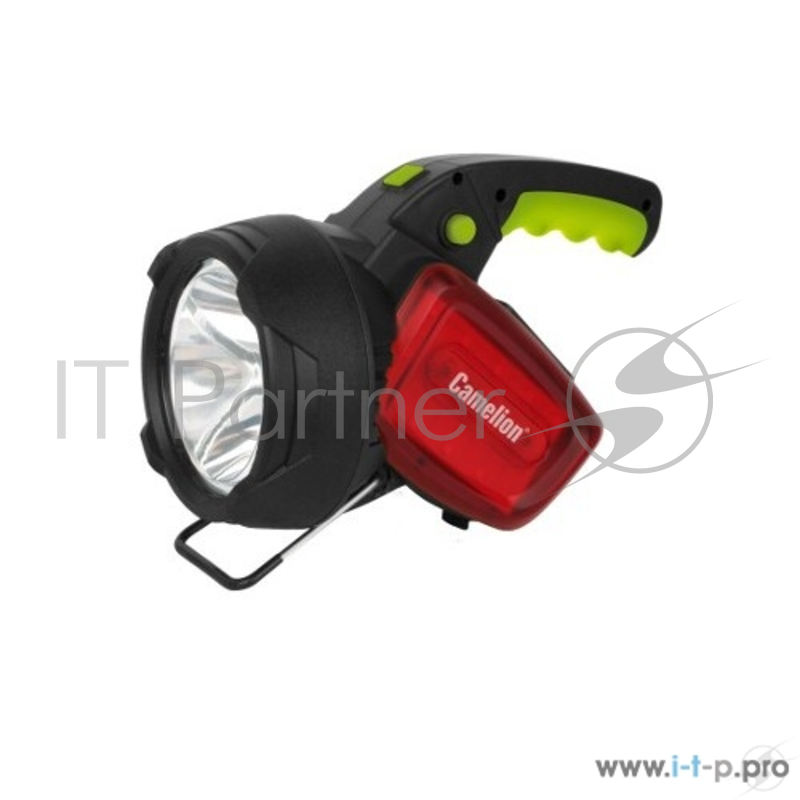 фонарь Camelion LED56334 (аккум., карбон, 3W CREE+12LED+12redLED, 5В 4А-ч, пластик, коробка)