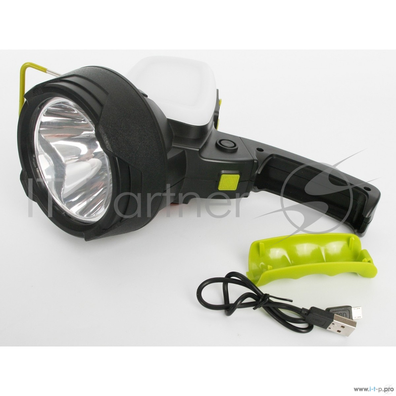 фонарь Camelion LED56334 (аккум., карбон, 3W CREE+12LED+12redLED, 5В 4А-ч, пластик, коробка)