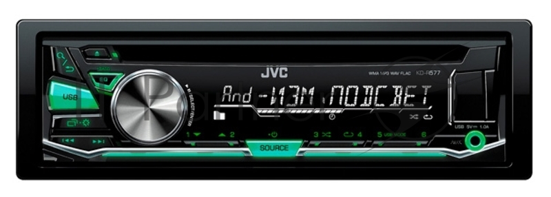 Автомагнитола CD JVC KD-R577 1DIN 4x50Вт