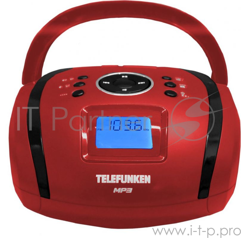 Аудиомагнитола Telefunken TF-SRP3449 красный 3Вт/MP3/FM(dig)/USB/SD/MMC