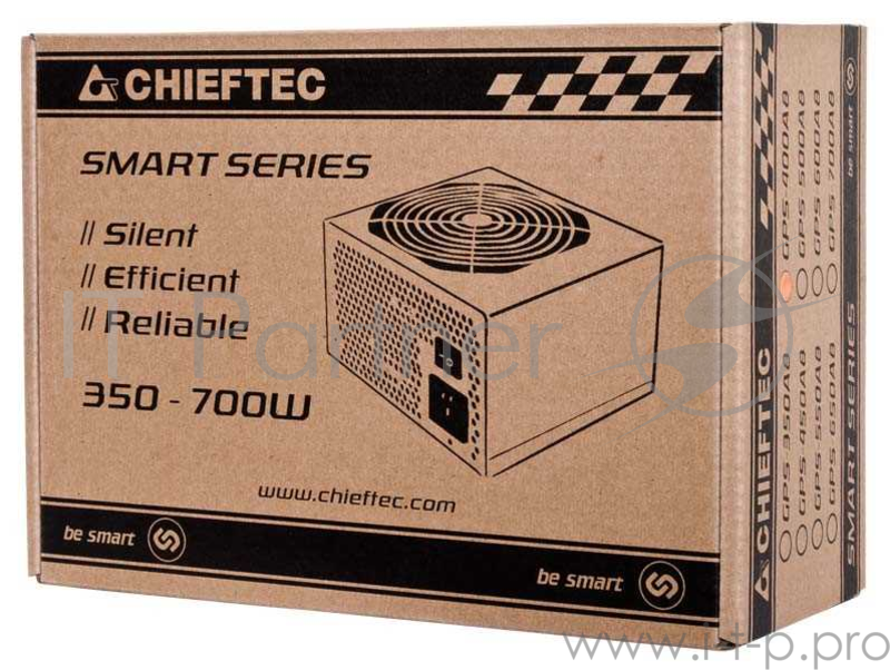 Блок питания Chieftec 450W RTL GPS-450A8 {ATX-12V V.2.3 PSU with 12 cm fan, Active PFC, fficiency >80% with power cord 230V only}