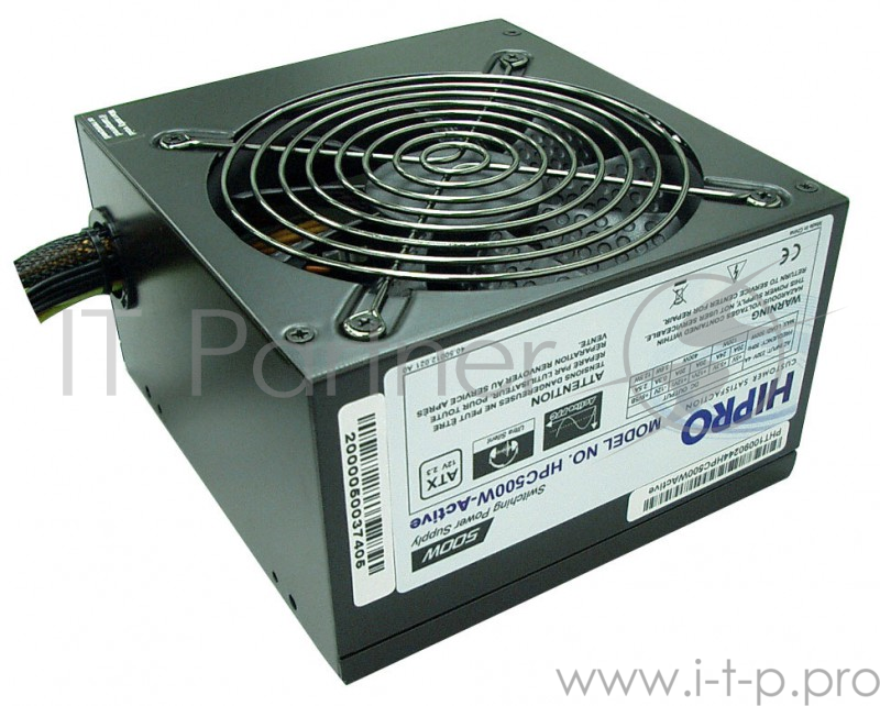 Блок питания Hipro ATX 500W HPC500W-Active 80+ bronze (24+4+4pin) APFC 120mm fan 4xSATA RTL