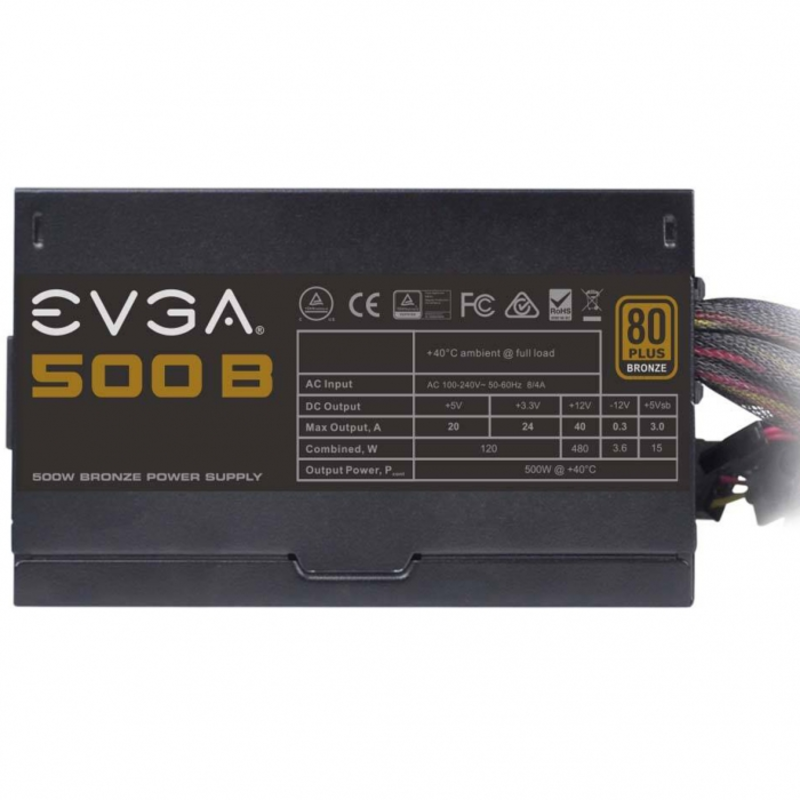Блок питания Evga 500 B1 100-B1-0500-K2 80+ BRONZE 500W RTL{6}