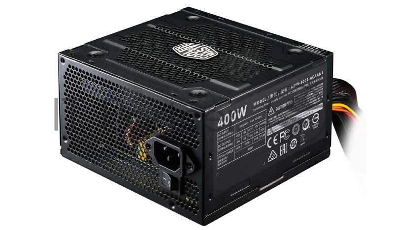Блок питания 400 Ватт Power Supply Cooler Master Elite V3 400, 400W, ATX, 120mm, 3xSATA, 1xPCI-E(6+2), APFC