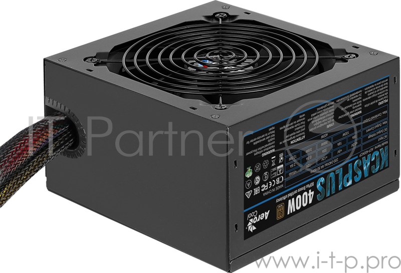 Блок питания Aerocool 400W Retail KCAS PLUS 400W ATX12V Ver.2.4, 80+ Bronze, fan 12cm, 550mm cable, 20+4P, 4+4P, PCIe 6+2P x2, PATA x4, SATA x6