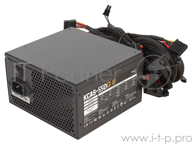 Блок питания Aerocool KCAS-550G RGB (ATX 2.4, 550W, Active PFC, 120mm fan, 80 PLUS GOLD) Box