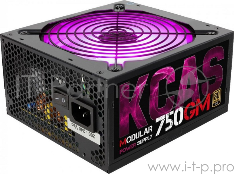 Блок питания Aerocool KCAS-750GM RGB (ATX 2.3, 750W, Active PFC, 140mm fan, Cable Management, 80 PLUS GOLD) Box