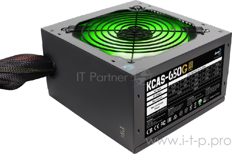 Блок питания Aerocool KCAS-650G RGB (ATX 2.3, 650W, Active PFC, 120mm fan, 80 PLUS GOLD) Box