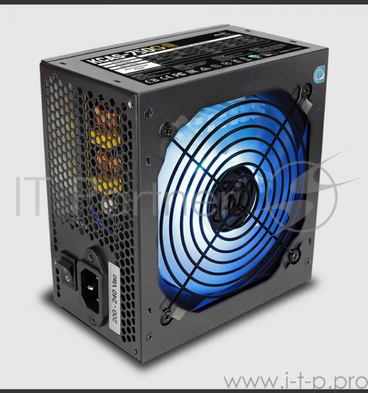 Блок питания Aerocool ATX 750W KCAS-750G 80+ gold (24+4+4pin) APFC 120mm fan color LED 7xSATA RTL