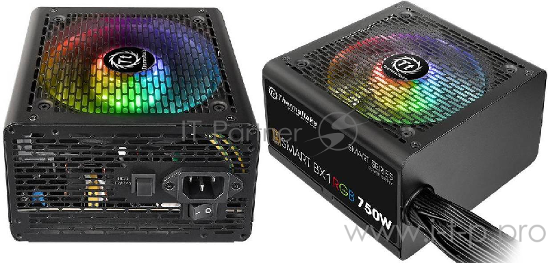 Блок питания Thermaltake Smart BX1 RGB (PS-SPR-0750NHSABE-1), 750W, APFC, 80+ Bronze, non-modular