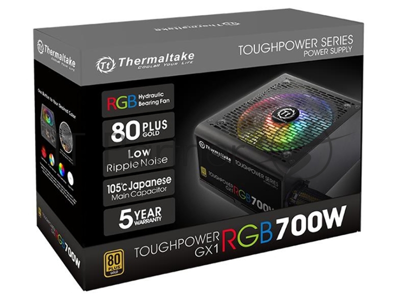 Блок питания Thermaltake Toughpower GX1 RGB 700W (PS-TPD-0700NHFAGE-1) v.2.4,A.PFS,80 Plus Gold,Fan 12 cm,Retail