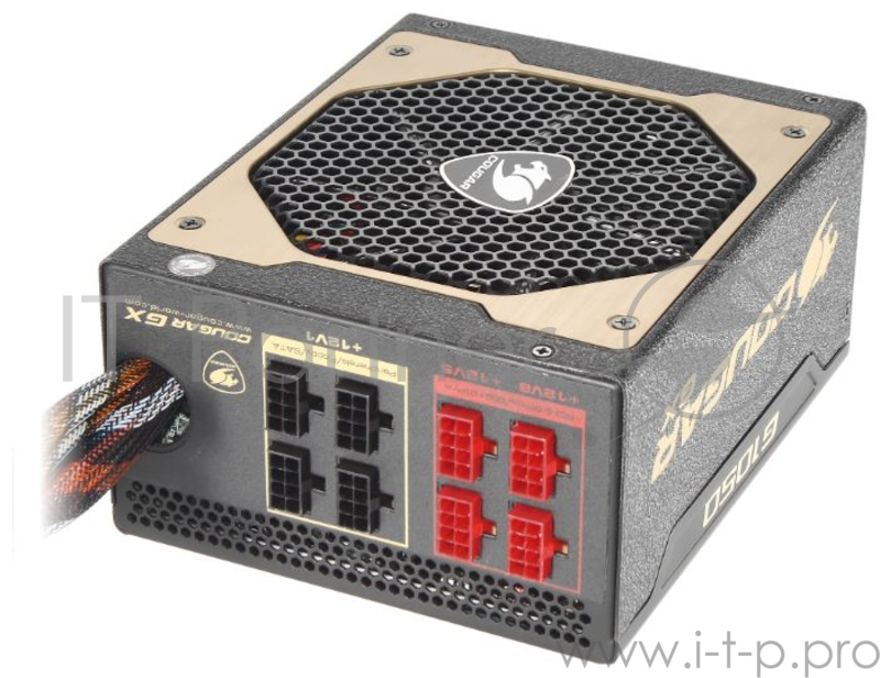 Блок питания Cougar GX1050, 1050W, 80 Plus Gold , 20+4P, вентилятор 12cm, Active-PFC, EU Power cord, SATA*10, PCI-E (6+2)P*6, ATX/ EPS 12V*8+8(4+4)