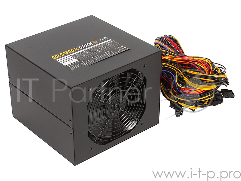 Блок питания Aerocool 1600W Retail GOLD MINER 1600 , внешний, 200x156x200мм(ШxВxД), 2x14cm, КПД 90%, 20+4P, 2x 4+4P, 12x PCI-E 6+2P, 4x SATA, 11x PATA