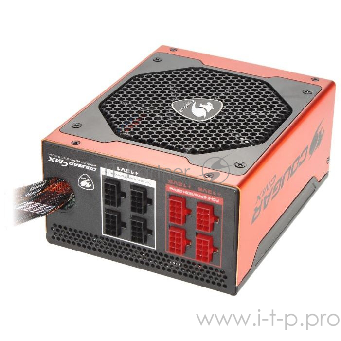 Блок питания Cougar CMX1200 (1200 Вт, чёрный/оранжевый, 20+4 pin 1, 2 x 4+4pin, 4 х PATA, 10 х SATA, 6 х PCIe, 140 х 140 мм)