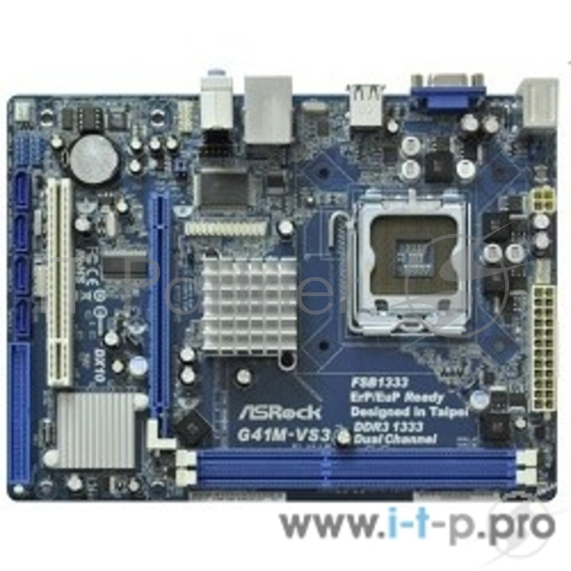 Материнская плата ASRock G41M-VS3 R2.0 RTL {S775, G41, DDR3 1333(OC), PCI-E, 6ch Audio, SATAII, mATX}