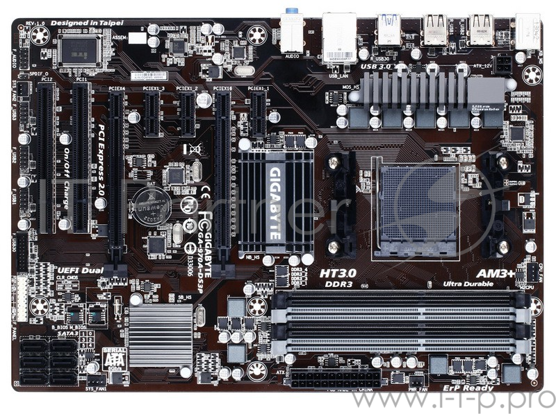 Материнская плата Gigabyte GA-970A-DS3P Soc-AM3+ AMD 970 4xDDR3 ATX AC`97 8ch(7.1) GbLAN RAID