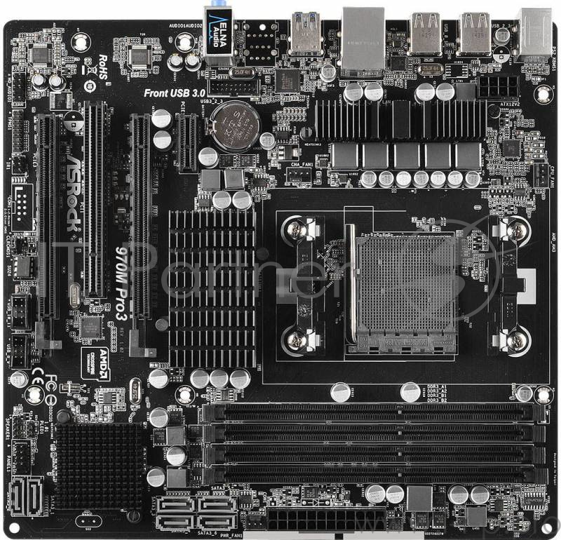 Материнская плата Asrock 970M Pro3 Soc-AM3+ AMD 970 4xDDR3 mATX AC`97 8ch(7.1) GbLAN RAID