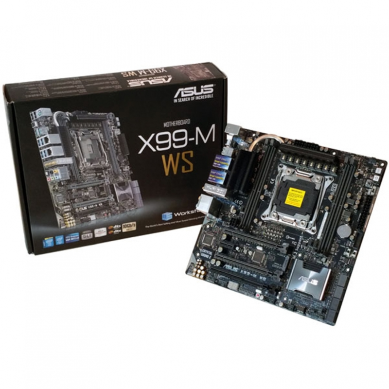 Материнская плата ASUS X99-M WS, LGA2011-V3,X99,MATX,4DIMM, RTL {5}
