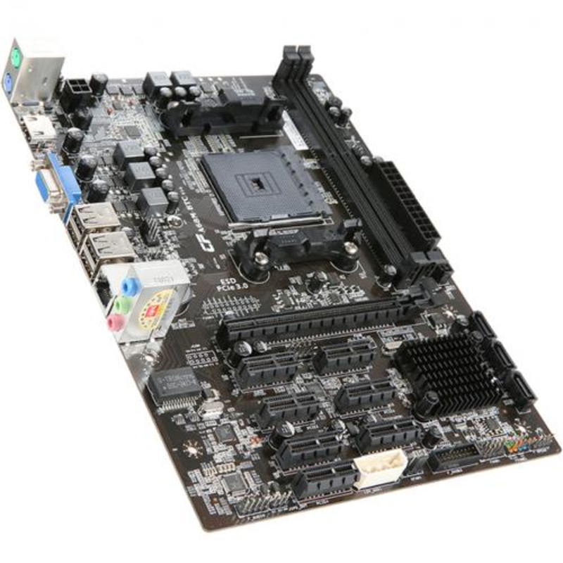 Материнская плата C.A68M-BTC YV14, плата для майнинга на 8+ GPU, 1xPCI-Ex16, 7xPCI-Ex1, Socket FM2/FM2+, 2 DDR3 ,RTL(10)