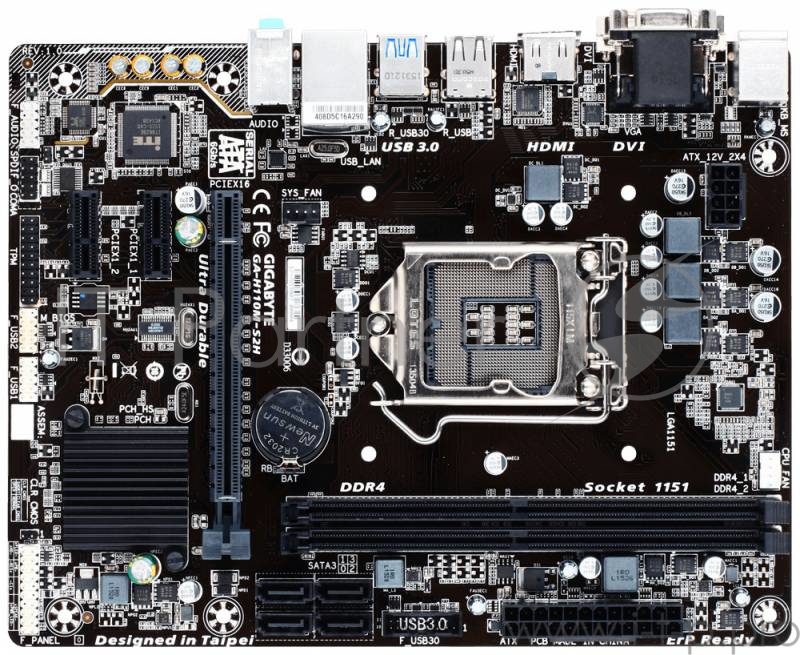 Материнская плата Gigabyte GA-H110M-S2H DDR4, RTL