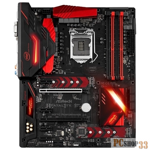 Материнская плата ASROCK H270 PERFORMANCE / Intel H270 / LGA1151 / 4xDDR4 (64GB) / D-SUB, DVI-D, HDMI / ATX / RTL