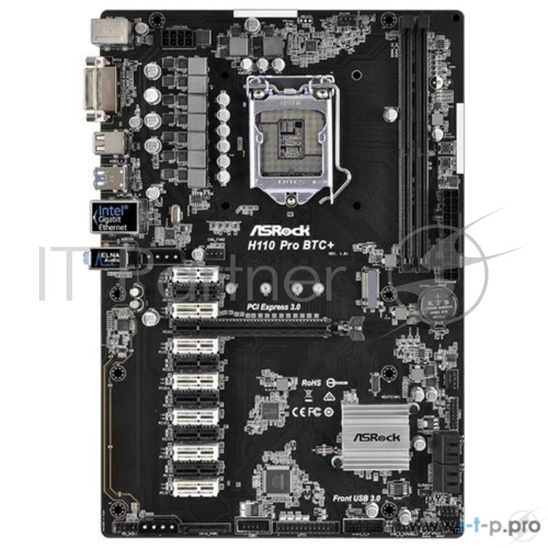 Материнская плата H110 S1151 ATX H110 PRO BTC+ ASROCK 1xPCI-E x16, 12xPCI-E x1