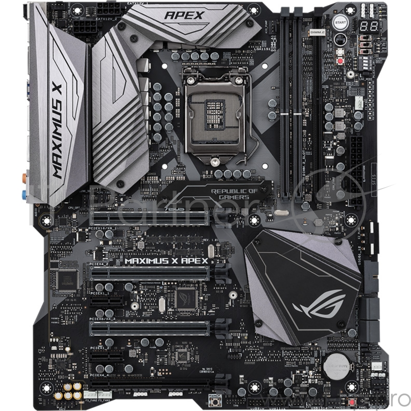 Мат. плата ASUS ROG MAXIMUS X APEX <S1151, iZ370, 2*DDR4, 4xPCI-E x16, 2xPCI-E x1 SATA3, Vlan, HDMI, DP, 2xUSB3.1, EATX, Retail>