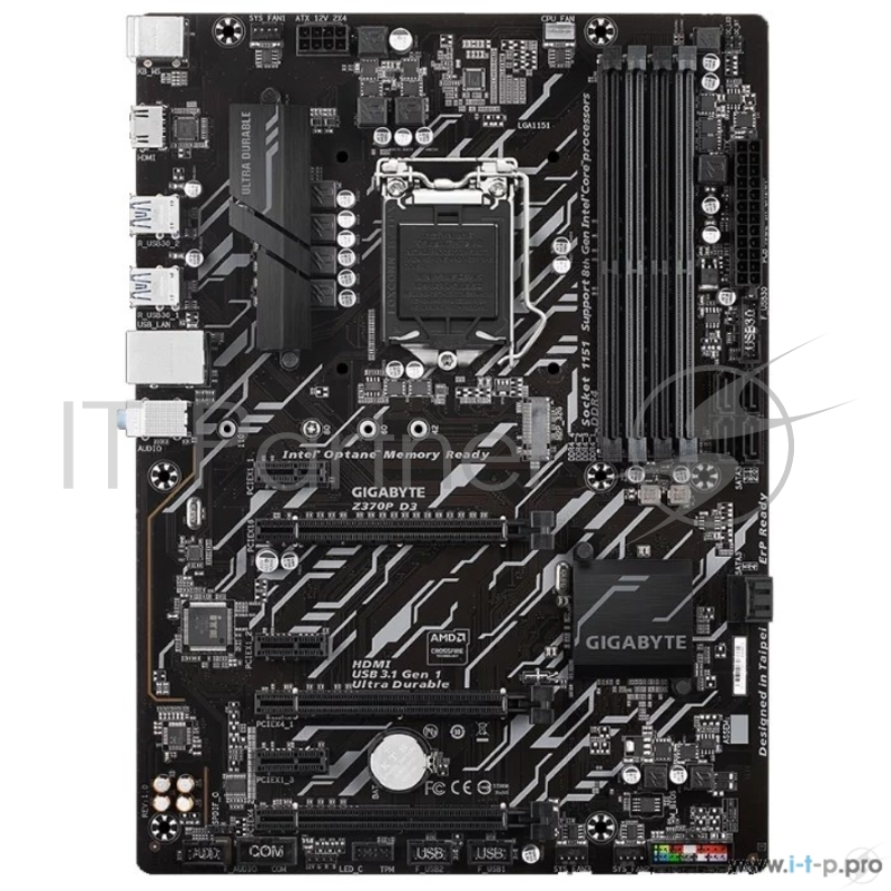 Материнская плата Gigabyte GA-Z370P D3 RTL {LGA1151, Z370, 4DDR4, 3xPCI-E, SATA 6Gb/s+RAID, M2.,HDM, ATX}