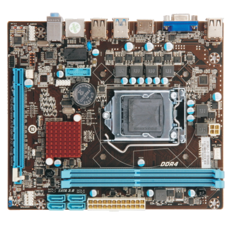 Материнская плата H110NEL3, Socket 1151, Intel®H110, 2xDDR4-2133, D-SUB+HDMI, 1xPCI-Ex16, 4xSATA3, 8 Ch Audio, Lan, (4+2)xUSB2.0, (2+2)xUSB3.0, mATX, RTL {20}