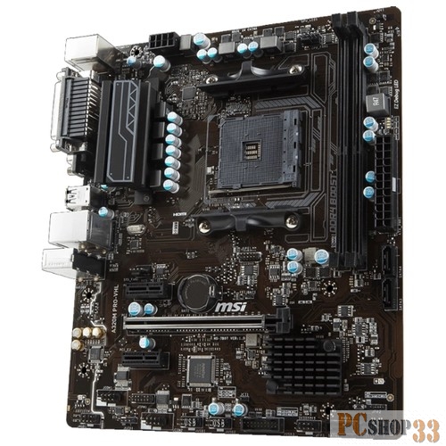 Мат. плата MSI A320M PRO-VHL <AM4, AMD A320, 2*DDR4, PCI-E16x, D-SUB, HDMI, SATAIII+RAID, GB Lan, USB 3.1Gen1, LPT, mATX, Retail>