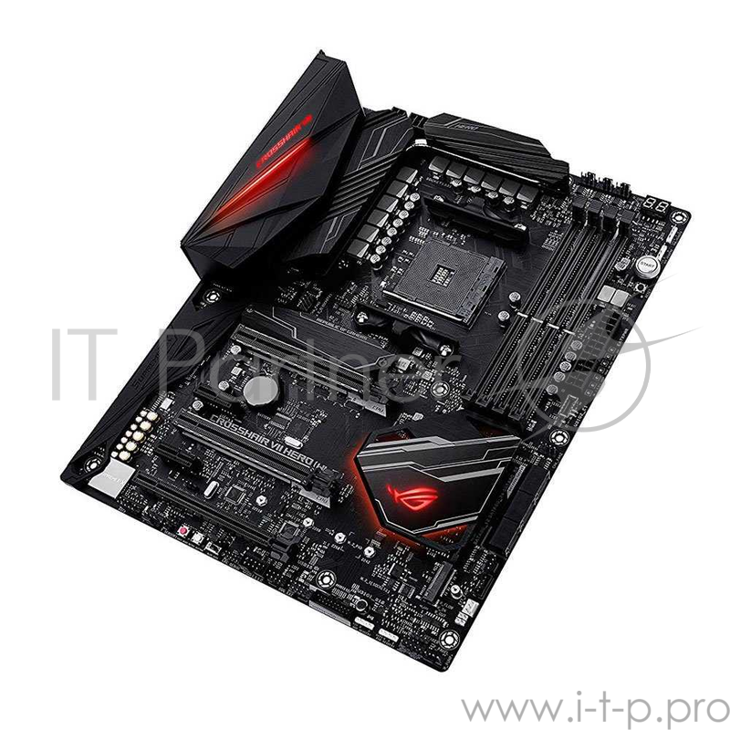 Материнская плата ROG CROSSHAIR VII HERO (WI-FI) материнская плата форм-фактора ATX сокет AM4 чипсет AMD X370 4 слота DDR4 DIMM, 2133-3200 МГц поддержка SLI/CrossFireX разъемы SATA: 6 Гбит/с - 8