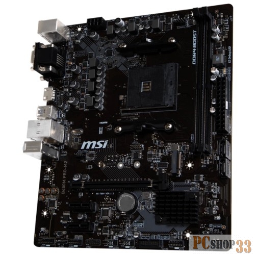 Материнская плата MSI B450M PRO-M2 Soc-AM4 AMD B450 2xDDR4 mATX AC`97 8ch(7.1) GbLAN RAID+VGA+DVI+HDMI